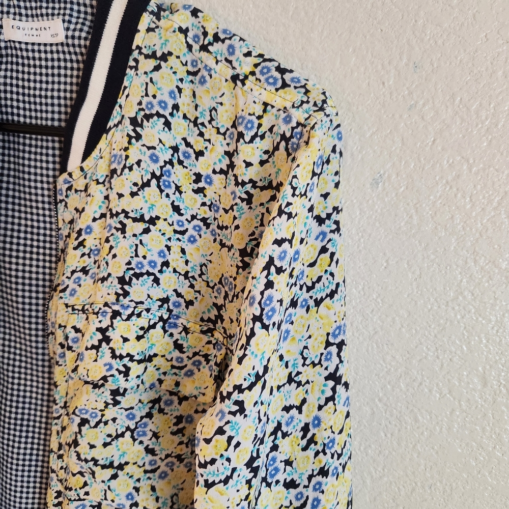 Equipment Femme 100% Silk Floral Lightweight Jacket XS - Picture 9 of 11